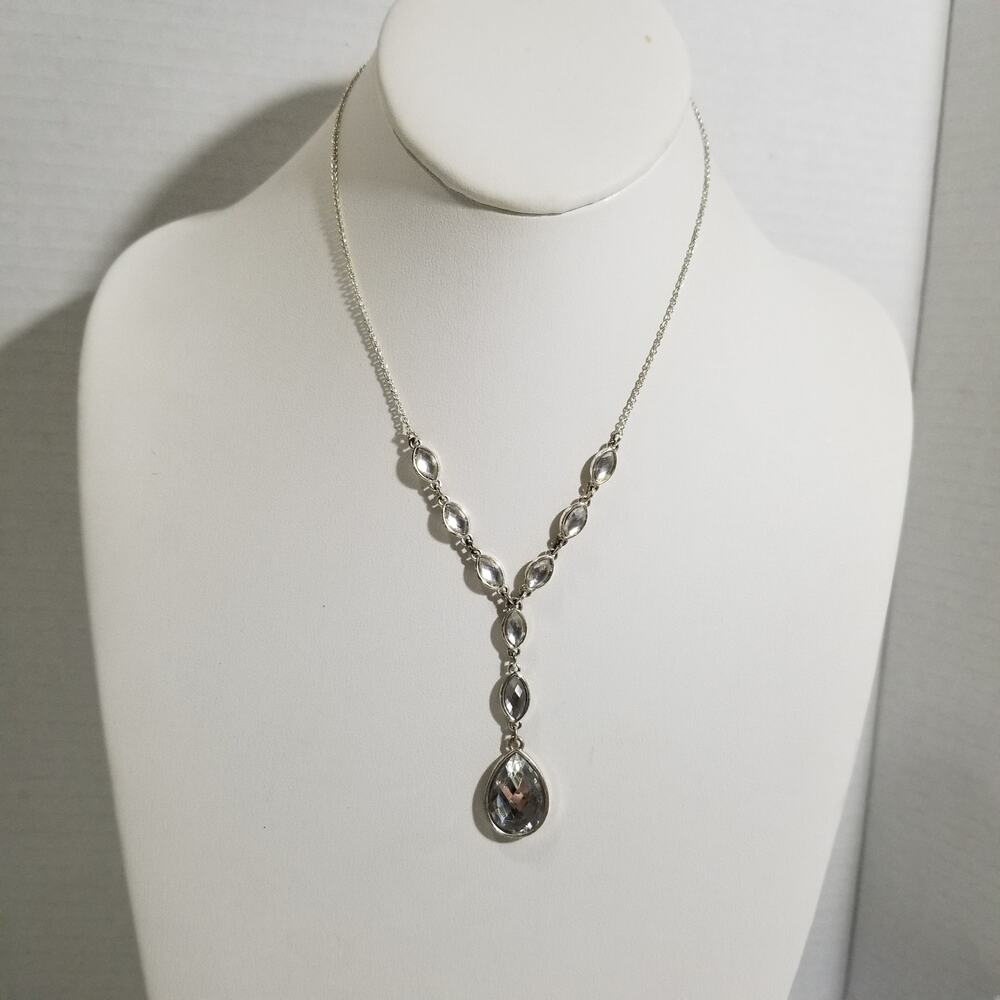NR signed necklace 16" with a 2" drop silver tone 2.1722